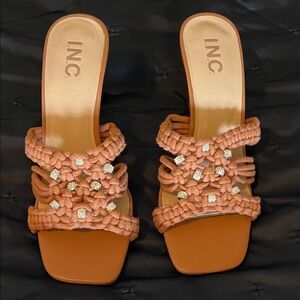 INC International Concepts Women's Brown Woven Sandals